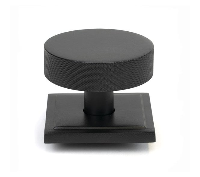 Anvil 46761 Brompton Knurled Centre Door Knob (Square Rose) - Matt Black