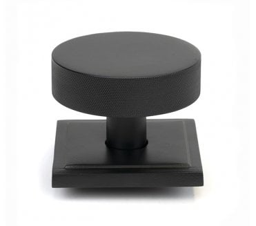 Anvil 46761 Brompton Knurled Centre Door Knob (Square Rose) - Matt Black