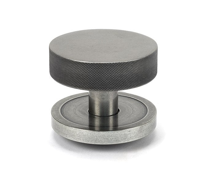 Anvil 46762 Brompton Knurled Centre Door Knob (Plain Rose) - Pewter