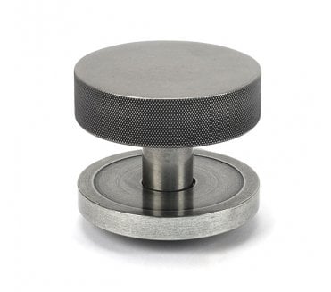 Anvil 46762 Brompton Knurled Centre Door Knob (Plain Rose) - Pewter