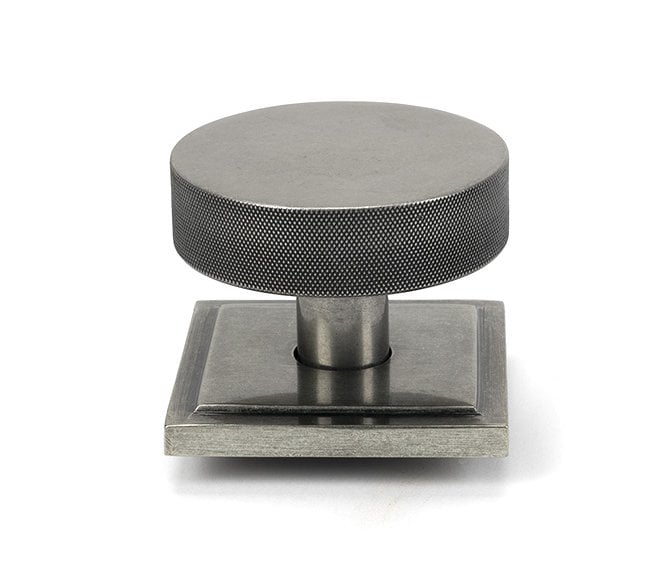 Anvil 46765 Brompton Knurled Centre Door Knob (Square Rose) - Pewter