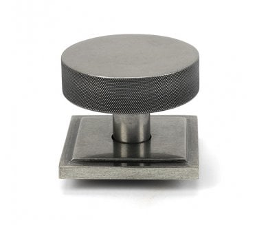 Anvil 46765 Brompton Knurled Centre Door Knob (Square Rose) - Pewter