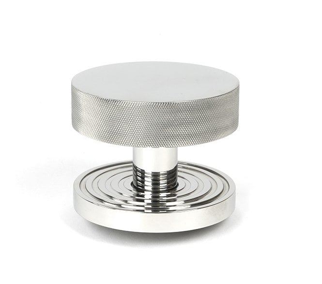Anvil 46768 Brompton Knurled Grade 316 Knurled Centre Door Knob (Beehive Rose) - Polished Stainless Steel