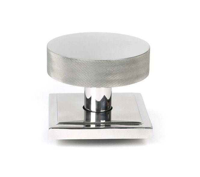 Anvil 46769 Brompton Knurled Grade 316 Knurled Centre Door Knob (Square Rose) - Polished Stainless Steel