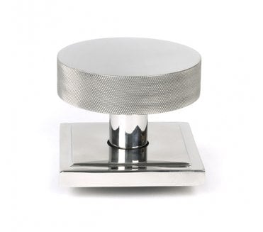 Anvil 46769 Brompton Knurled Grade 316 Knurled Centre Door Knob (Square Rose) - Polished Stainless Steel