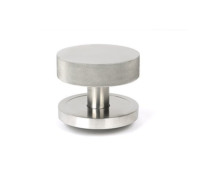 Anvil 46770 Brompton Knurled Grade 316 Knurled Centre Door Knob (Plain Rose) - Satin Stainless Steel