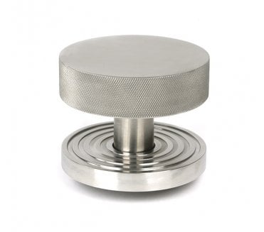 Anvil 46772 Brompton Knurled Grade 316 Knurled Centre Door Knob (Beehive Rose) - Satin Stainless Steel
