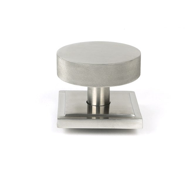 Anvil 46773 Brompton Knurled Grade 316 Knurled Centre Door Knob (Square Rose) - Satin Stainless Steel