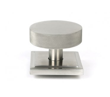 Anvil 46773 Brompton Knurled Grade 316 Knurled Centre Door Knob (Square Rose) - Satin Stainless Steel
