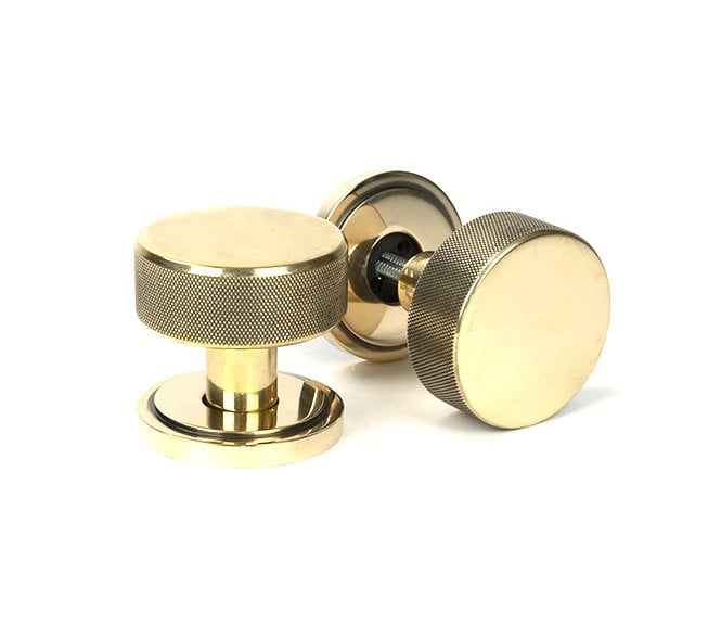 Anvil 46775 Brompton Knurled Mortice/Rim Knob Set (Art Deco) - Aged Brass