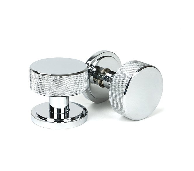 Anvil 46779 Brompton Knurled Mortice/Rim Knob Set (Art Deco) - Polished Chrome