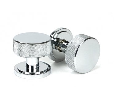 Anvil 46779 Brompton Knurled Mortice/Rim Knob Set (Art Deco) - Polished Chrome
