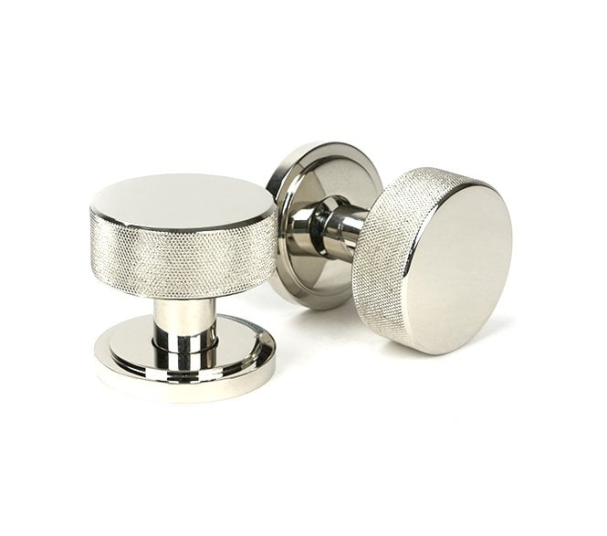 Anvil 46783 Brompton Knurled Mortice/Rim Knob Set (Art Deco) - Polished Nickel