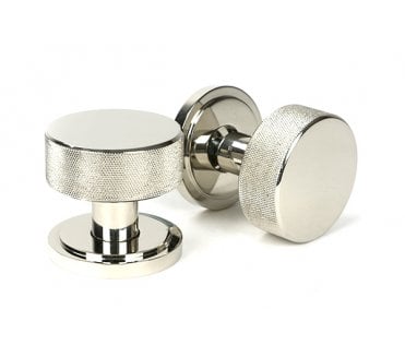 Anvil 46783 Brompton Knurled Mortice/Rim Knob Set (Art Deco) - Polished Nickel