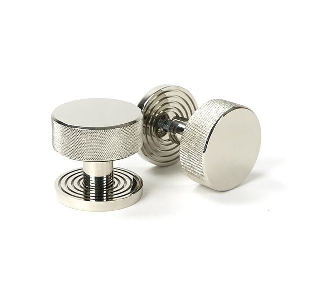 Anvil 46784 Brompton Knurled Mortice/Rim Knob Set (Beehive Rose) - Polished Nickel