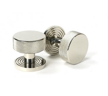 Anvil 46784 Brompton Knurled Mortice/Rim Knob Set (Beehive Rose) - Polished Nickel