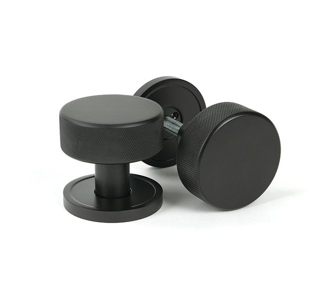 Anvil 46786 Brompton Knurled Mortice/Rim Knob Set (Plain Rose) - Aged Bronze