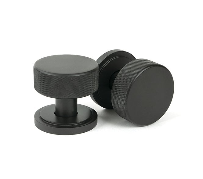Anvil 46787 Brompton Knurled Mortice/Rim Knob Set (Art Deco) - Aged Bronze