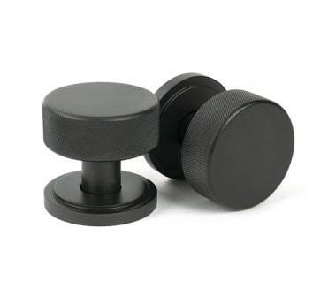 Anvil 46787 Brompton Knurled Mortice/Rim Knob Set (Art Deco) - Aged Bronze