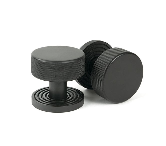 Anvil 46788 Brompton Knurled Mortice/Rim Knob Set (Beehive Rose) - Aged Bronze