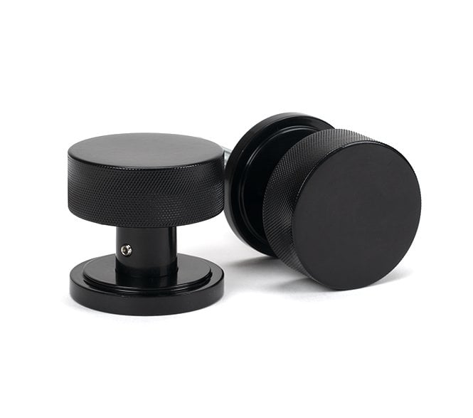 Anvil 46795 Brompton Knurled Mortice/Rim Knob Set (Art Deco) - Black