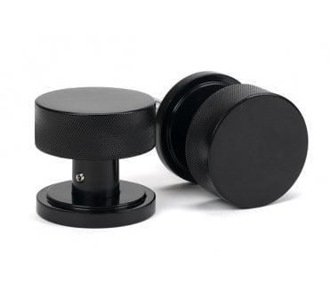 Anvil 46795 Brompton Knurled Mortice/Rim Knob Set (Art Deco) - Black