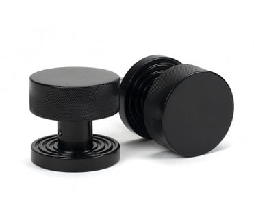 Anvil 46796 Brompton Knurled Mortice/Rim Knob Set (Beehive Rose) - Black