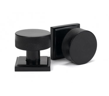 Anvil 46797 Brompton Knurled Mortice/Rim Knob Set (Square Rose) - Black