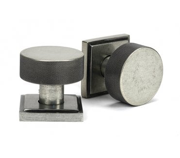 Anvil 46805 Brompton Knurled Mortice/Rim Knob Set (Square Rose) - Pewter
