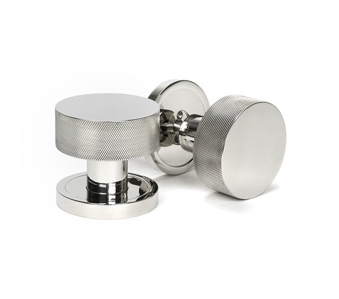 Anvil 46806 Brompton Knurled Grade 316 Knurled Mortice/Rim Knob Set (Plain Rose) - Polished Stainless Steel