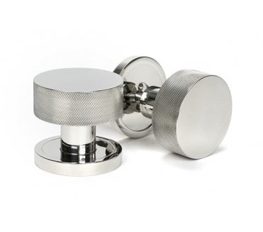 Anvil 46806 Brompton Knurled Grade 316 Knurled Mortice/Rim Knob Set (Plain Rose) - Polished Stainless Steel