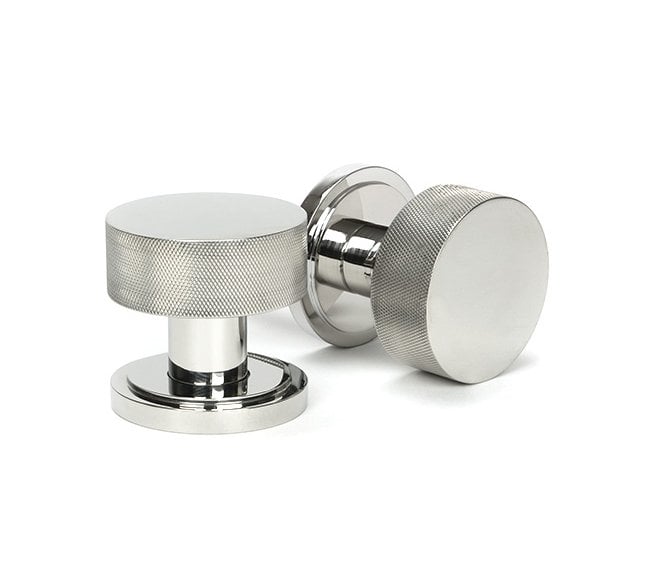 Anvil 46807 Brompton Knurled Grade 316 Knurled Mortice/Rim Knob Set (Art Deco) - Polished Stainless Steel