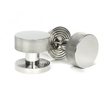 Anvil 46808 Brompton Knurled Grade 316 Knurled Mortice/Rim Knob Set (Beehive Rose) - Polished Stainless Steel