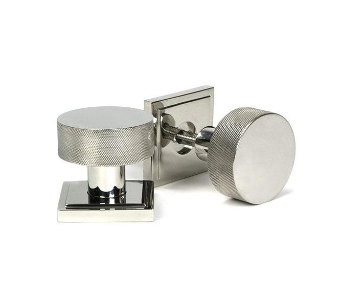 Anvil 46809 Brompton Knurled Grade 316 Knurled Mortice/Rim Knob Set (Square Rose) - Polished Stainless Steel