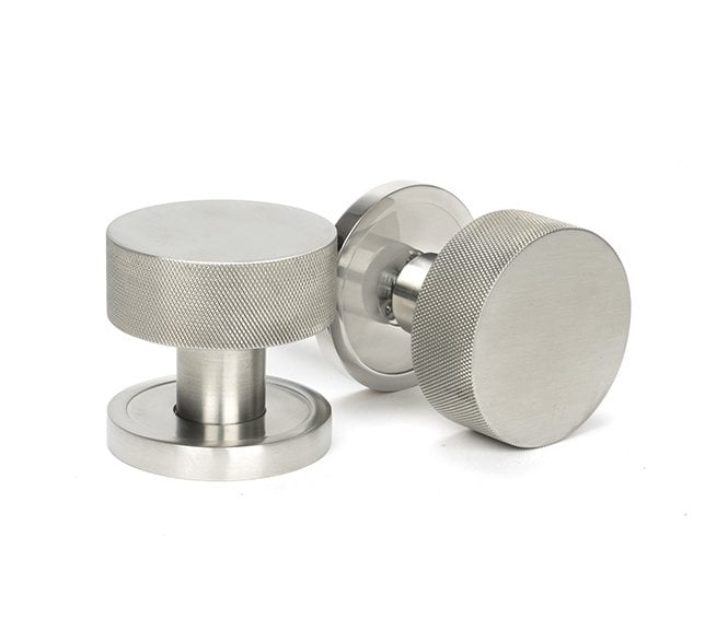 Anvil 46810 Brompton Knurled Grade 316 Knurled Mortice/Rim Knob Set (Plain Rose) - Satin Stainless Steel