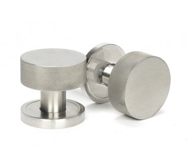 Anvil 46810 Brompton Knurled Grade 316 Knurled Mortice/Rim Knob Set (Plain Rose) - Satin Stainless Steel