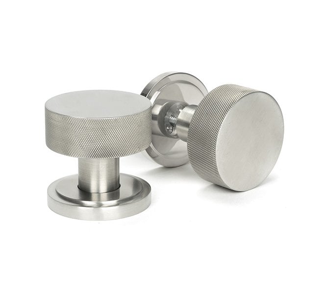 Anvil 46811 Brompton Knurled Grade 316 Knurled Mortice/Rim Knob Set (Art Deco) - Satin Stainless Steel