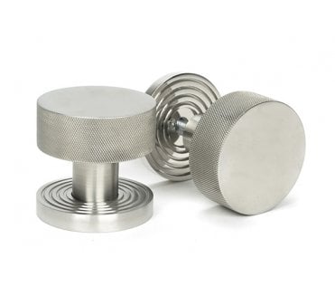 Anvil 46812 Brompton Knurled Grade 316 Knurled Mortice/Rim Knob Set (Beehive Rose) - Satin Stainless Steel
