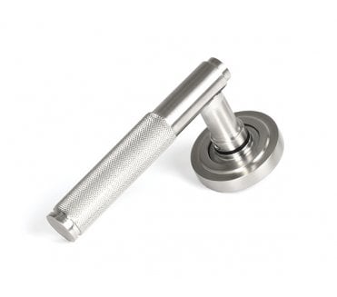 Anvil 49841 Brompton Knurled Grade 316 Lever on Rose Set (Art Deco) - Satin Stainless Steel