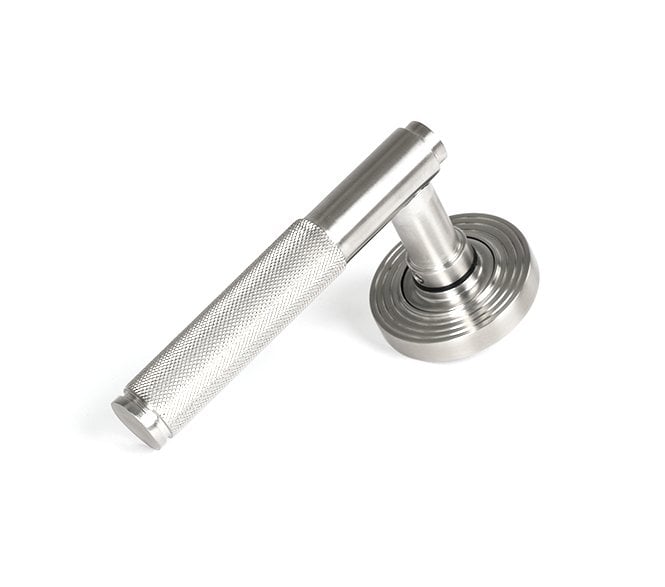Anvil 49842 Brompton Knurled Grade 316 Lever on Rose Set (Beehive Rose) - Satin Stainless Steel