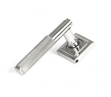 Anvil 49843 Brompton Knurled Grade 316 Lever on Rose Set (Square Rose) - Satin Stainless Steel
