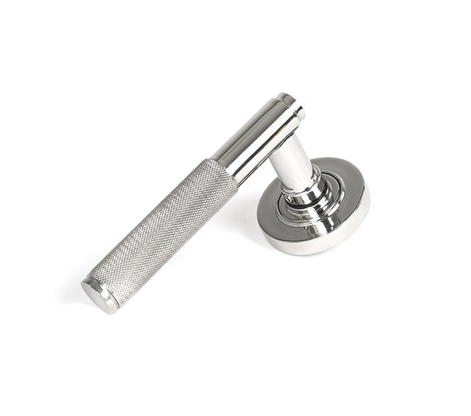 Anvil 49844 Brompton Knurled Grade 316 Lever on Rose Set (Plain Rose) - Polished Stainless Steel