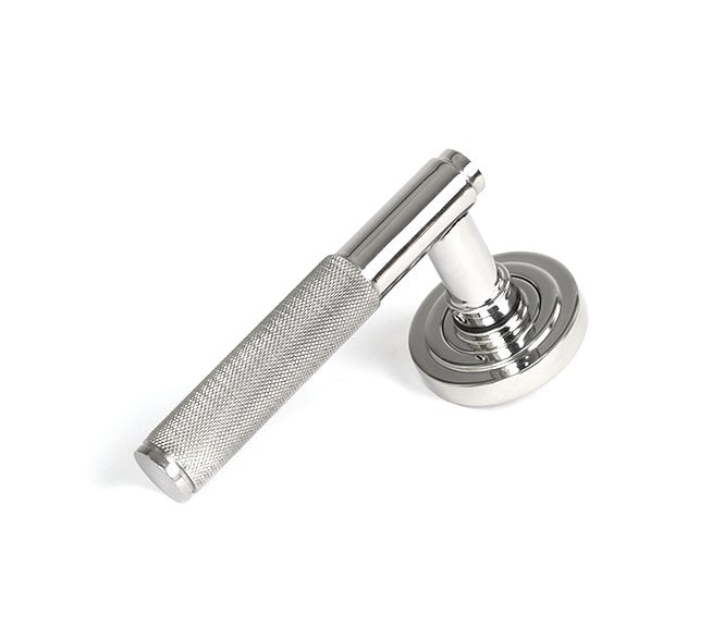 Anvil 49845 Brompton Knurled Grade 316 Lever on Rose Set (Art Deco) - Polished Stainless Steel