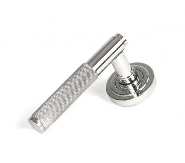Anvil 49845 Brompton Knurled Grade 316 Lever on Rose Set (Art Deco) - Polished Stainless Steel