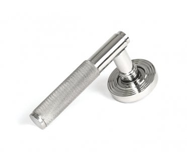 Anvil 49846 Brompton Knurled Grade 316 Lever on Rose Set (Beehive Rose) - Polished Stainless Steel