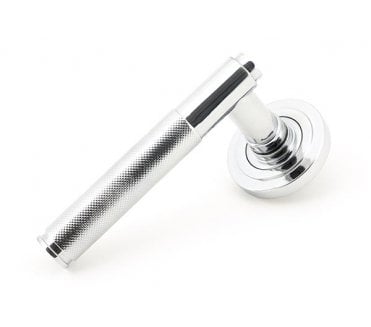 Anvil 49998 Brompton Knurled Lever on Rose Set (Art Deco) - Unsprung - Polished Chrome