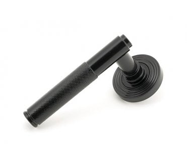 Anvil 50007 Brompton Knurled Lever Handle On Rose Set (Unsprung Beehive Rose) - Black