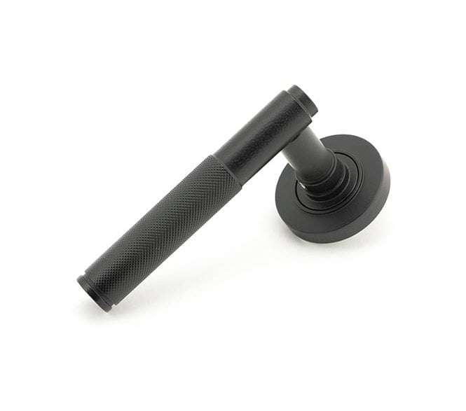 Anvil 50009 Brompton Knurled Lever Handle On Rose Set (Unsprung Plain Rose) - Matt Black