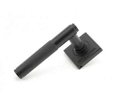 Anvil 50012 Brompton Knurled Lever On Square Rose Set (Unsprung Rose) - Matt Black