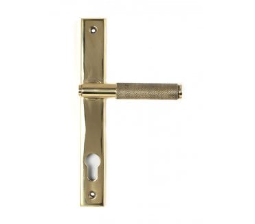 Anvil 50604 Brompton Knurled Slimline Multipoint Sprung Lock Set - Polished Brass